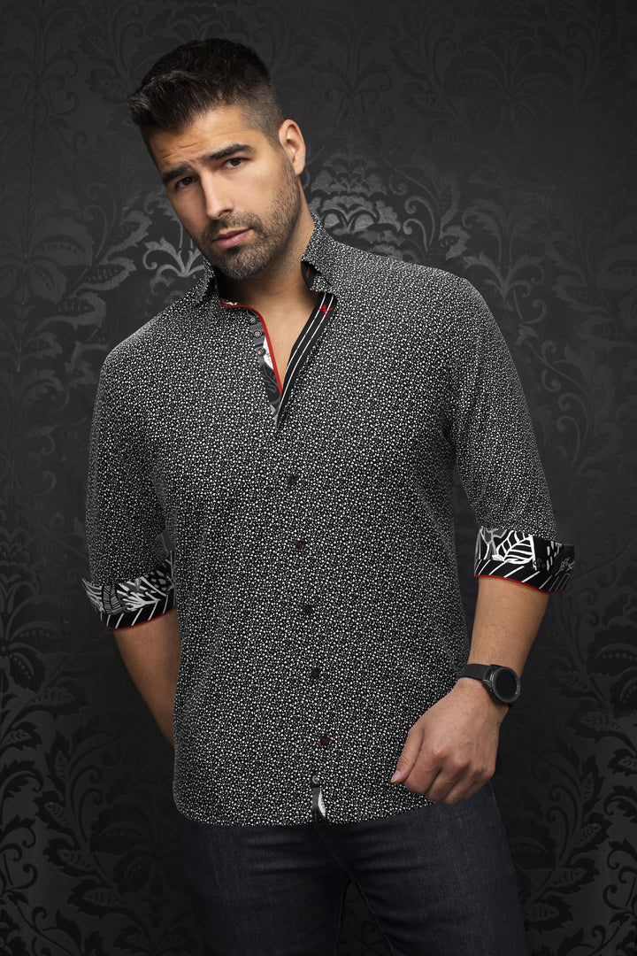 Au Noir Stretch Shirt | Mozzi Black