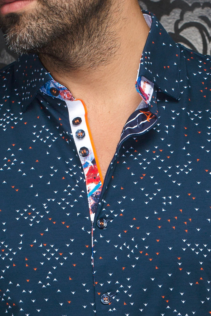 Au Noir Stretch Shirt | Pajaro Navy Orange