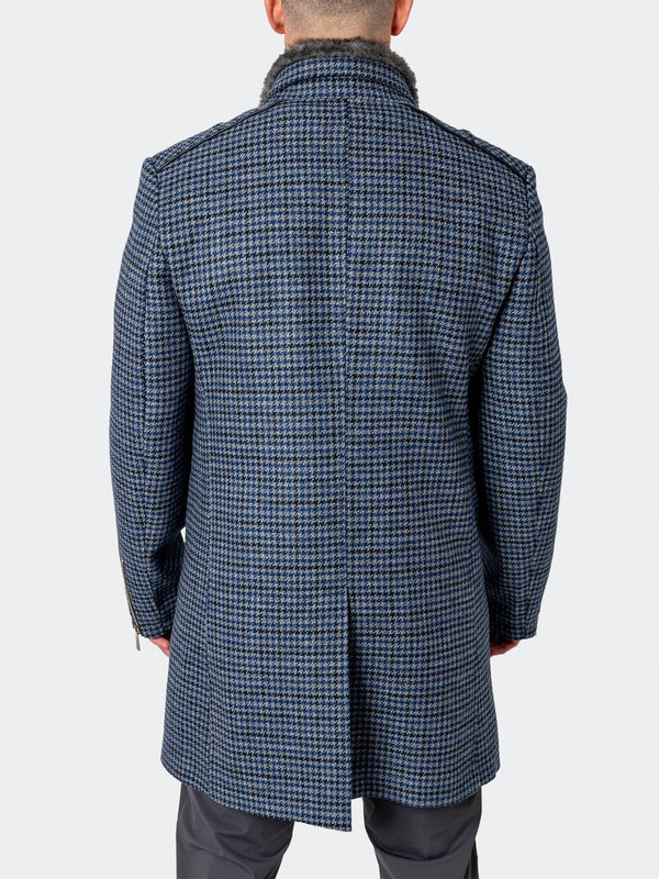 Maceoo Jacket | Peacoat HoundsTooth Blue