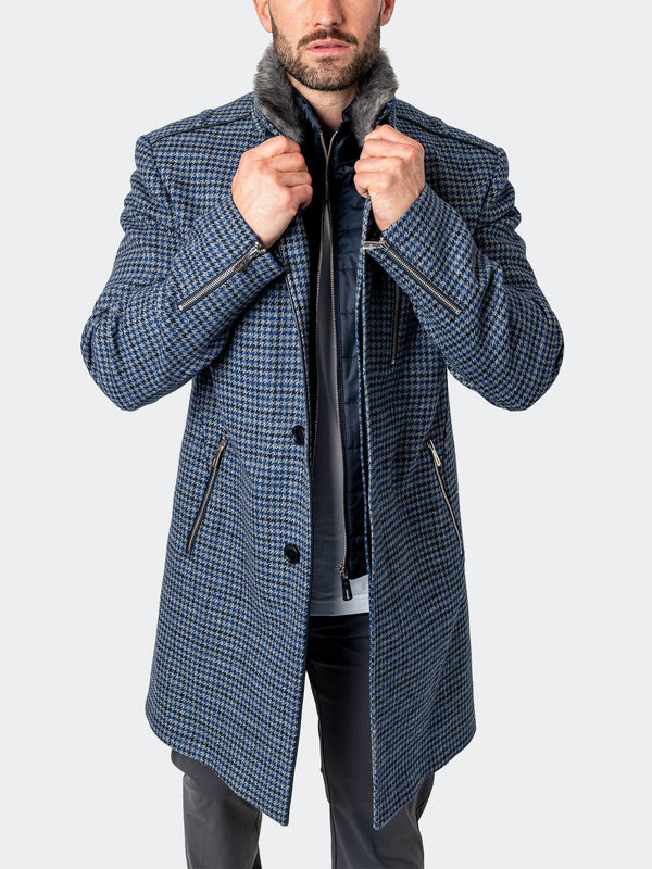 Maceoo Jacket | Peacoat HoundsTooth Blue