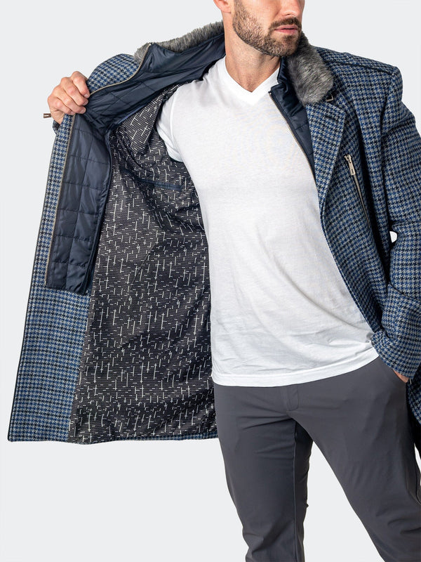 Maceoo Jacket | Peacoat HoundsTooth Blue