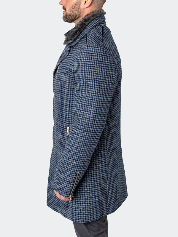 Maceoo Jacket | Peacoat HoundsTooth Blue