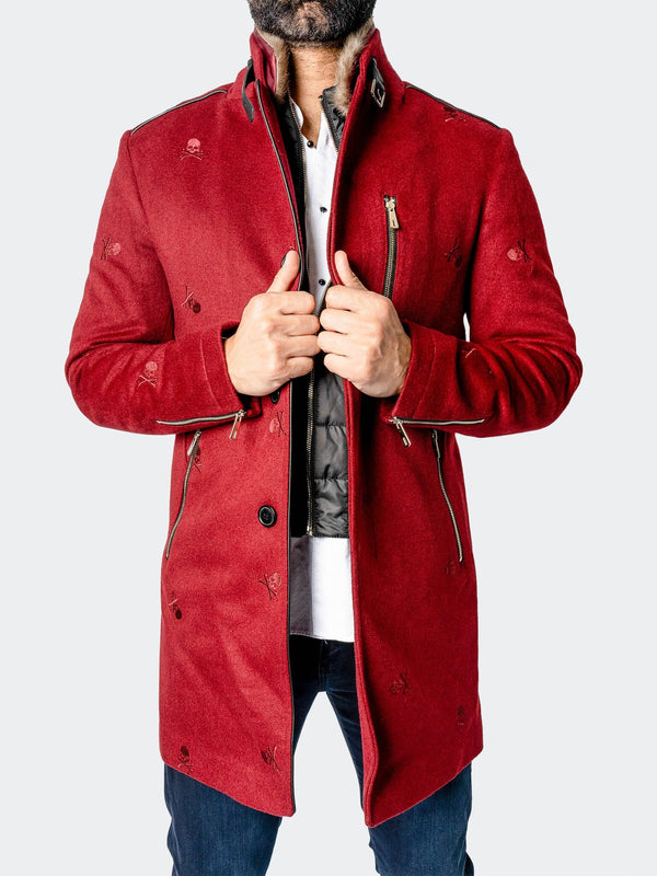 Maceoo Jacket | Peacoat CaptainSkull Red