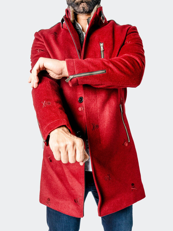 Maceoo Jacket | Peacoat CaptainSkull Red