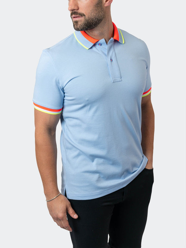 Maceoo Stretch Short-Sleeve Polos | Polo TipBerlin Blue