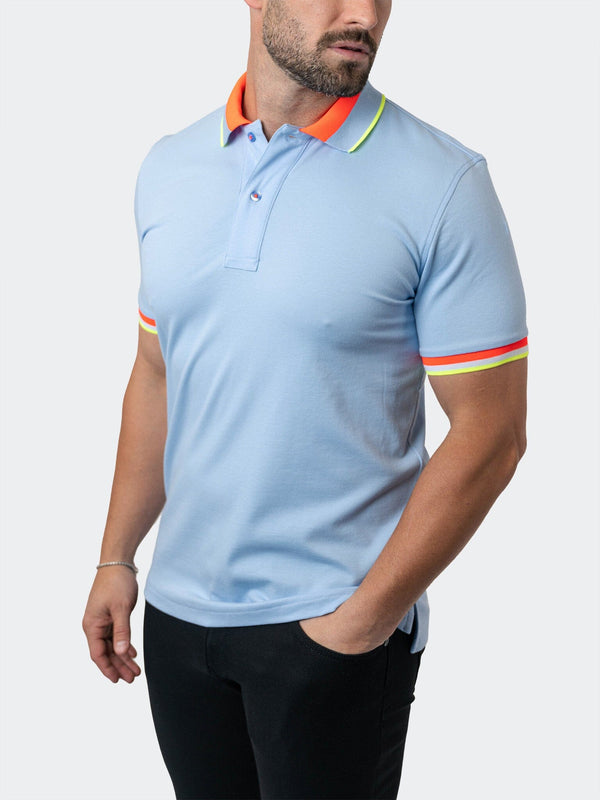 Maceoo Stretch Short-Sleeve Polos | Polo TipBerlin Blue