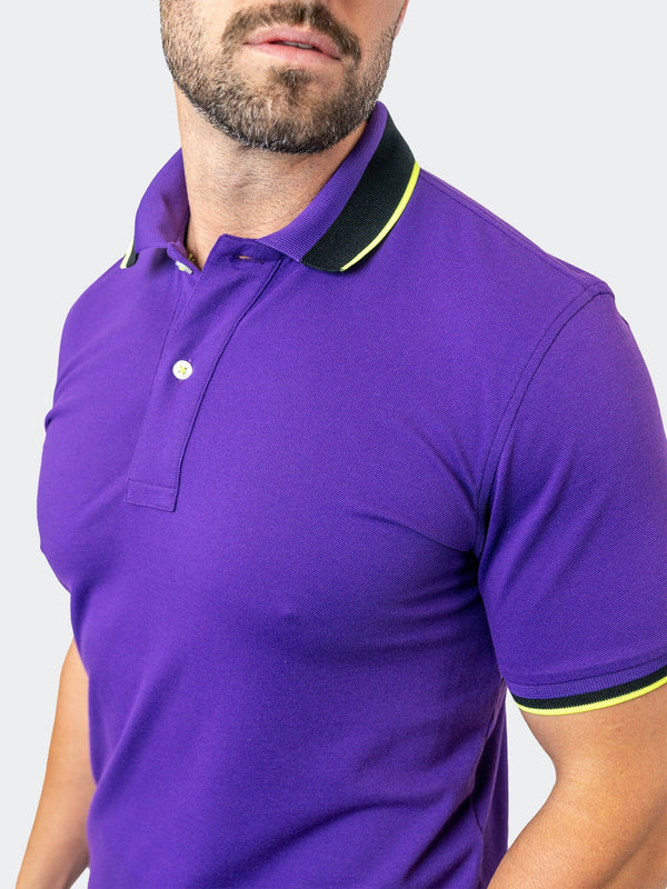 Maceoo Stretch Short-Sleeve Polos | Polo TipBerlin Purple