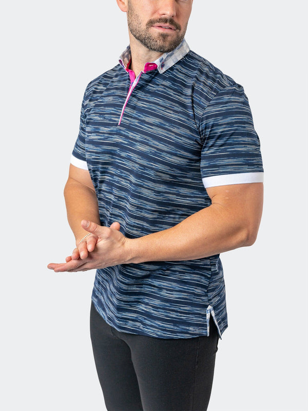 Maceoo Stretch Short-Sleeve Polos | Polo MozartDash 21 Blue