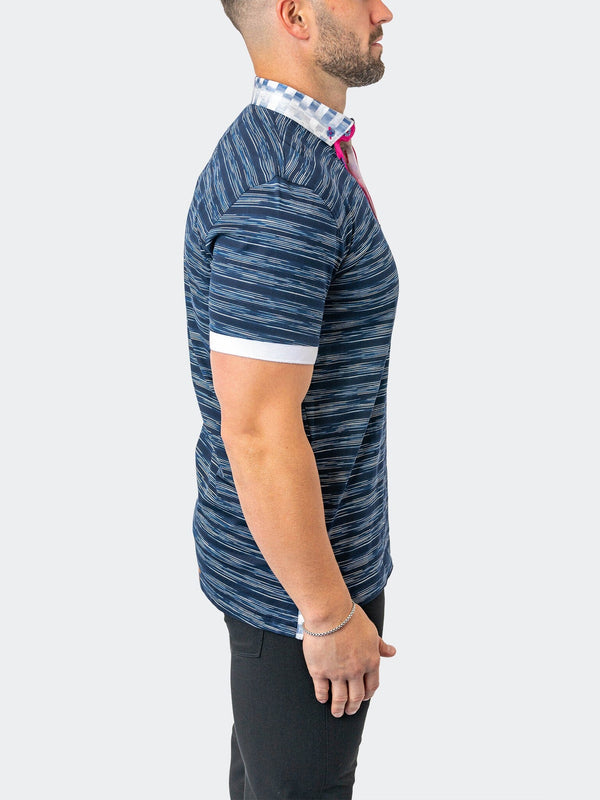 Maceoo Stretch Short-Sleeve Polos | Polo MozartDash 21 Blue