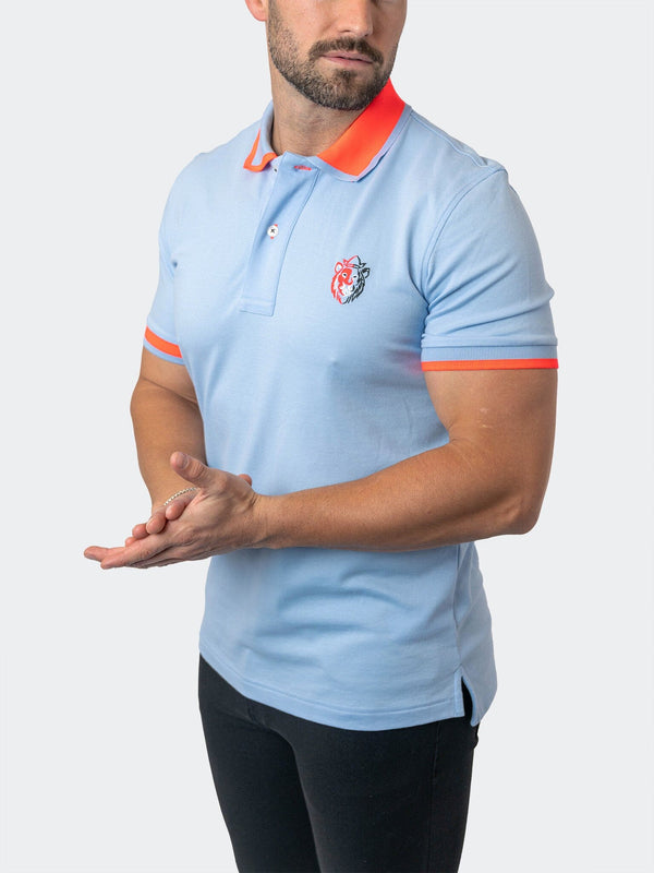 Maceoo Stretch Short-Sleeve Polos | Polo TipDelhi Blue