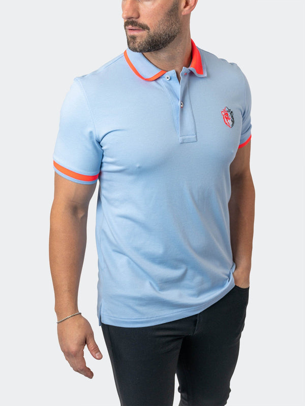 Maceoo Stretch Short-Sleeve Polos | Polo TipDelhi Blue