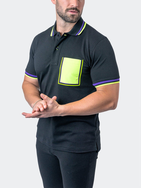 Maceoo Stretch Short-Sleeve Polos | Polo TipMilano Black