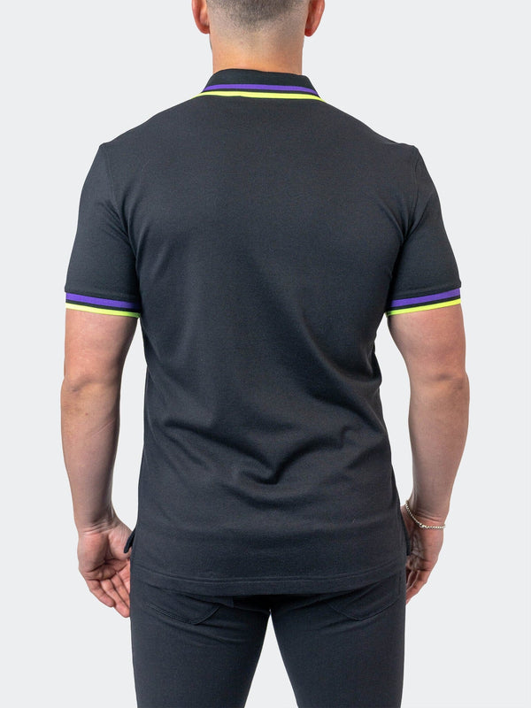 Maceoo Stretch Short-Sleeve Polos | Polo TipMilano Black