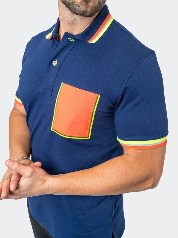 Maceoo Stretch Short-Sleeve Polos | Polo TipMilano Navy