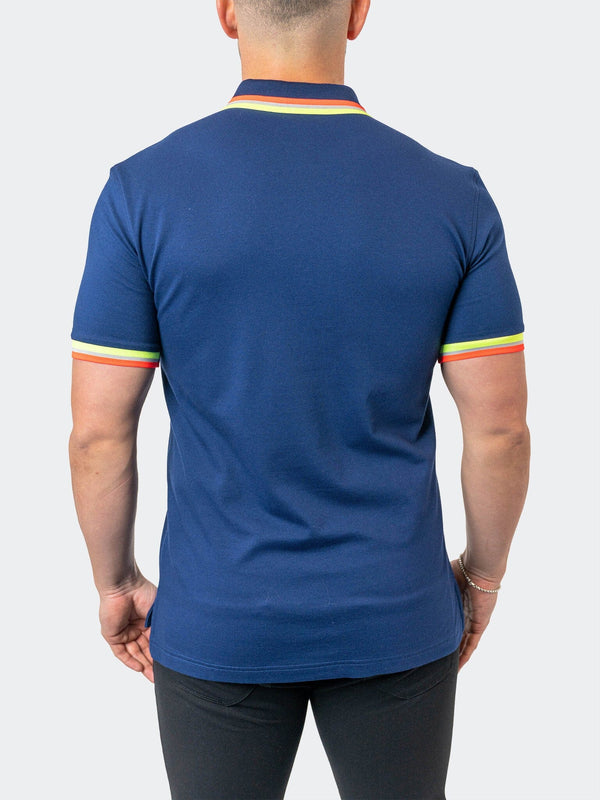 Maceoo Stretch Short-Sleeve Polos | Polo TipMilano Navy