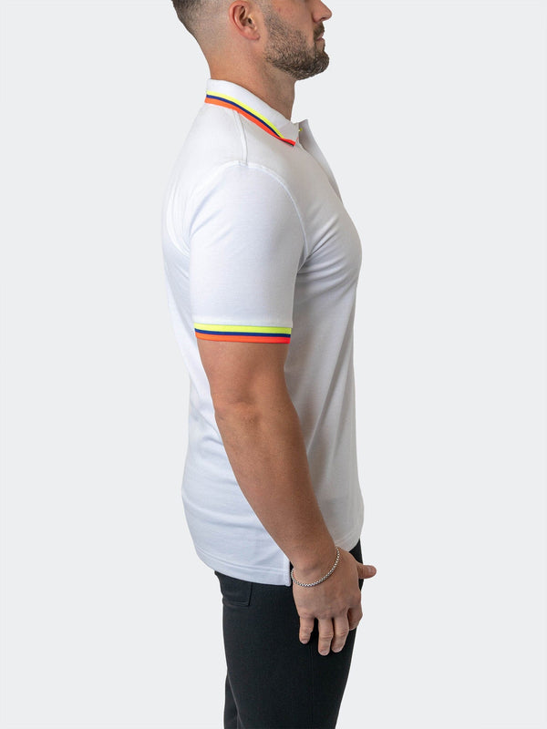 Maceoo Stretch Short-Sleeve Polos | Polo TipMilano White