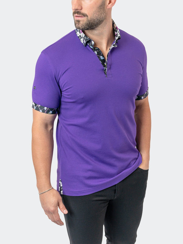 Maceoo Stretch Short-Sleeve Polos | Polo Mozart Solid 23 Purple