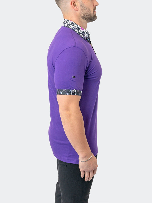 Maceoo Stretch Short-Sleeve Polos | Polo Mozart Solid 23 Purple