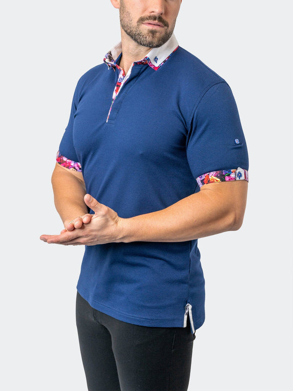 Maceoo Stretch Short-Sleeve Polos | Polo MozartSolid 26 Blue