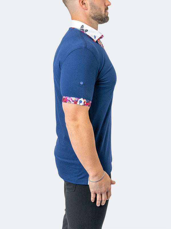 Maceoo Stretch Short-Sleeve Polos | Polo MozartSolid 26 Blue