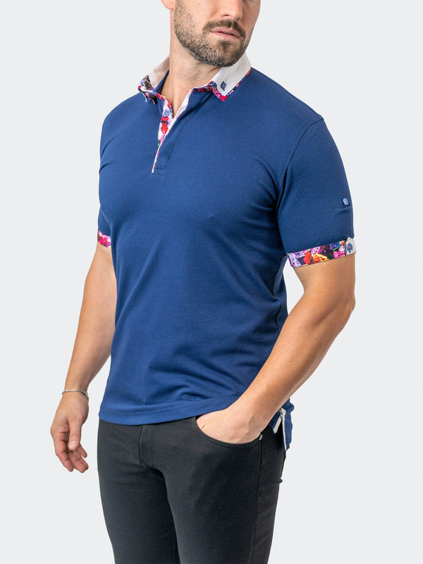 Maceoo Stretch Short-Sleeve Polos | Polo MozartSolid 26 Blue