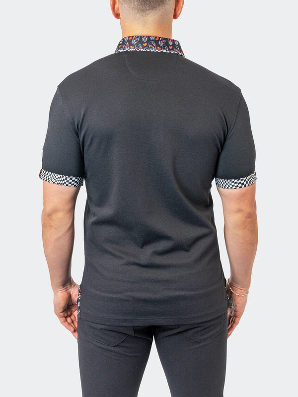 Maceoo Stretch Short-Sleeve Polos | Polo MozartSolid 27 Black