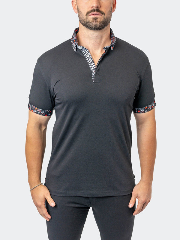 Maceoo Stretch Short-Sleeve Polos | Polo MozartSolid 27 Black