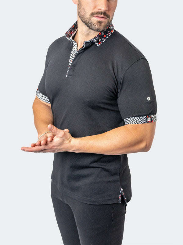 Maceoo Stretch Short-Sleeve Polos | Polo MozartSolid 27 Black