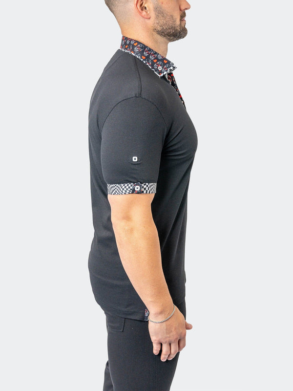 Maceoo Stretch Short-Sleeve Polos | Polo MozartSolid 27 Black