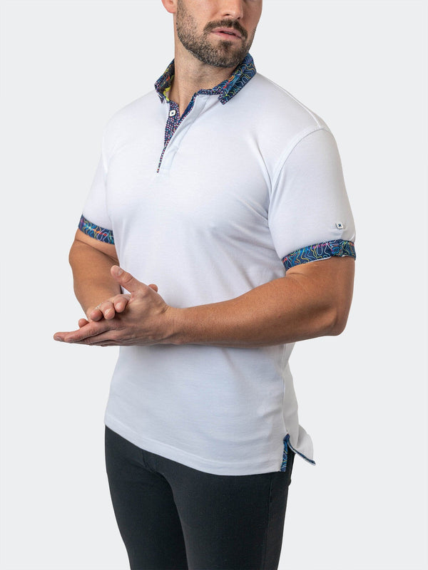 Maceoo Stretch Short-Sleeve Polos | Polo MozartSolid 30 White