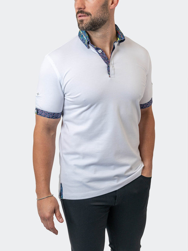 Maceoo Stretch Short-Sleeve Polos | Polo MozartSolid 30 White