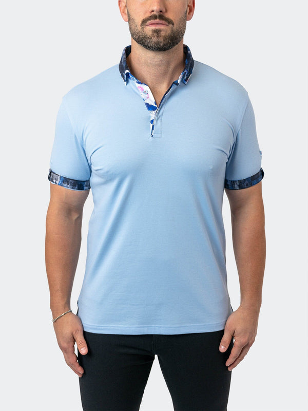 Maceoo Stretch Short-Sleeve Polos | Polo Mozart Solid 31 Blue