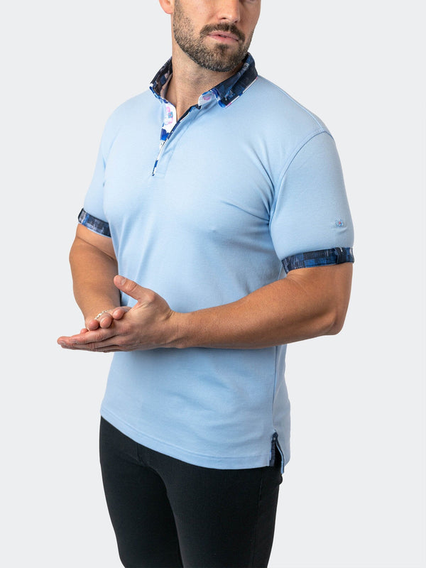 Maceoo Stretch Short-Sleeve Polos | Polo Mozart Solid 31 Blue