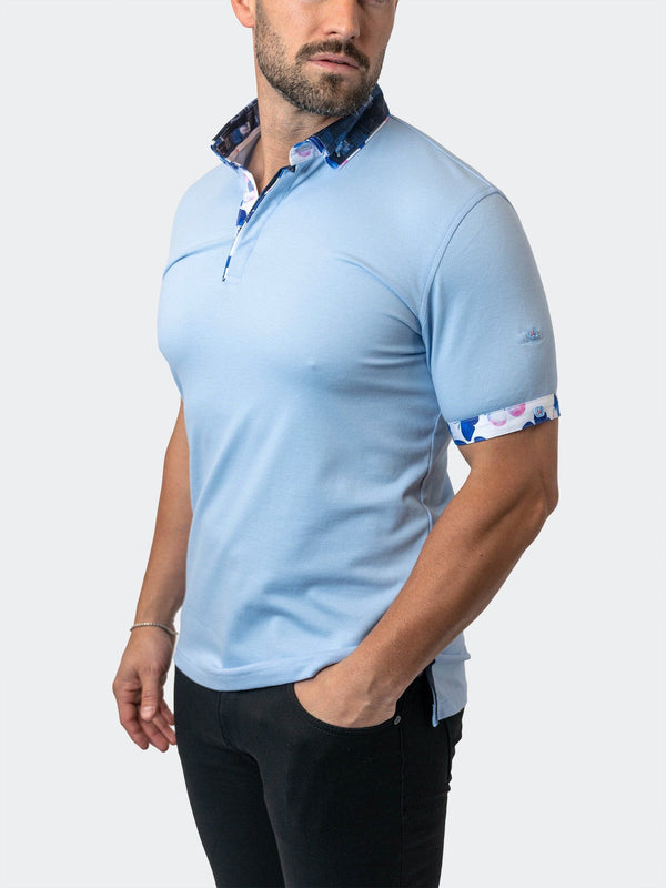 Maceoo Stretch Short-Sleeve Polos | Polo Mozart Solid 31 Blue