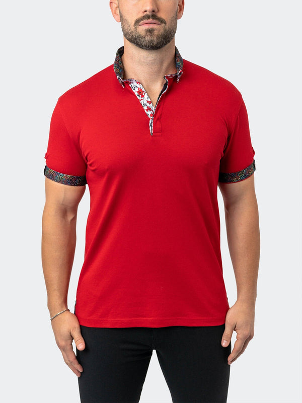 Maceoo Stretch Short-Sleeve Polos | Polo MozartSolid 32 Red