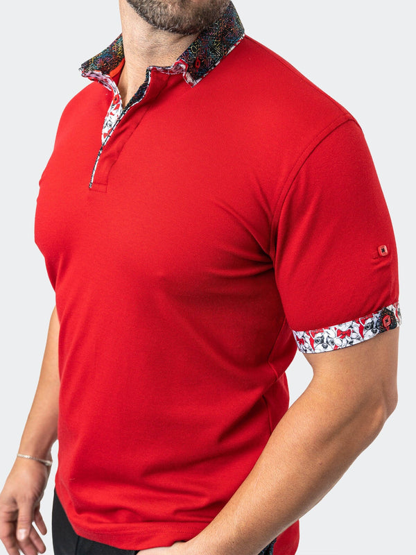 Maceoo Stretch Short-Sleeve Polos | Polo MozartSolid 32 Red