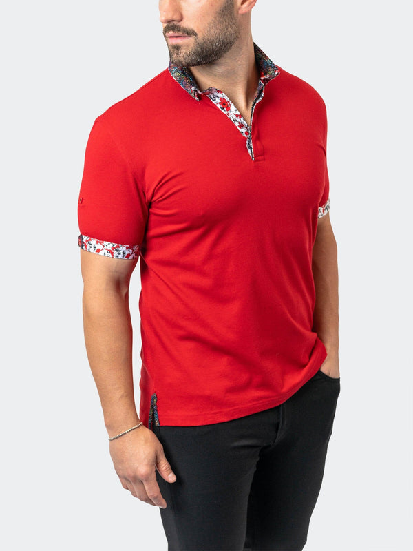 Maceoo Stretch Short-Sleeve Polos | Polo MozartSolid 32 Red