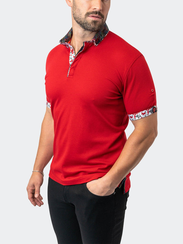 Maceoo Stretch Short-Sleeve Polos | Polo MozartSolid 32 Red