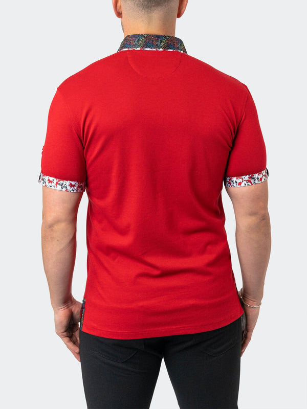 Maceoo Stretch Short-Sleeve Polos | Polo MozartSolid 32 Red