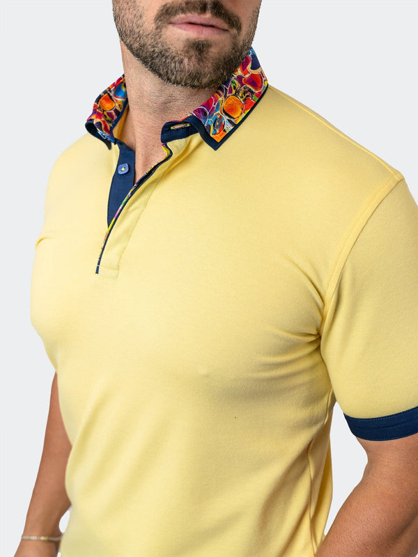 Maceoo Stretch Short-Sleeve Polos | Polo MozartSolid 33 Yellow