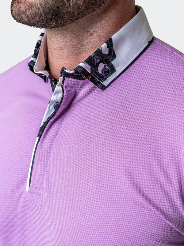 Maceoo Stretch Short-Sleeve Polos | Polo MozartSolidPeace Purple