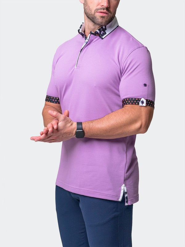 Maceoo Stretch Short-Sleeve Polos | Polo MozartSolidPeace Purple