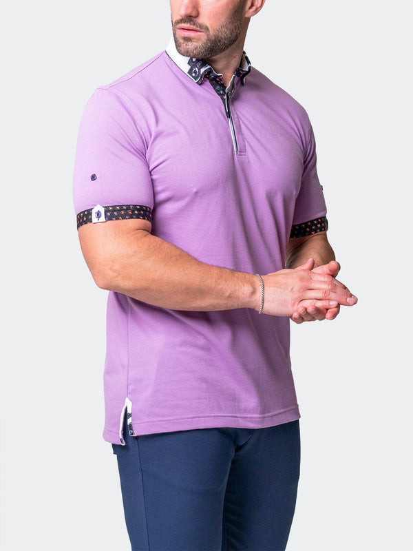 Maceoo Stretch Short-Sleeve Polos | Polo MozartSolidPeace Purple