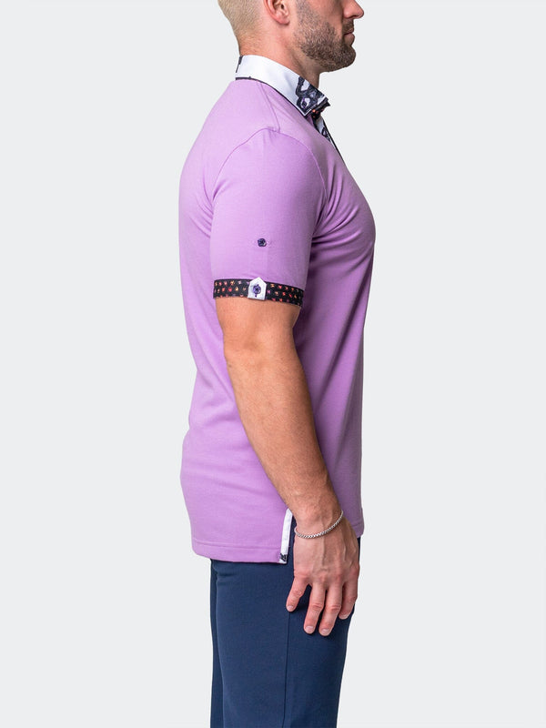 Maceoo Stretch Short-Sleeve Polos | Polo MozartSolidPeace Purple