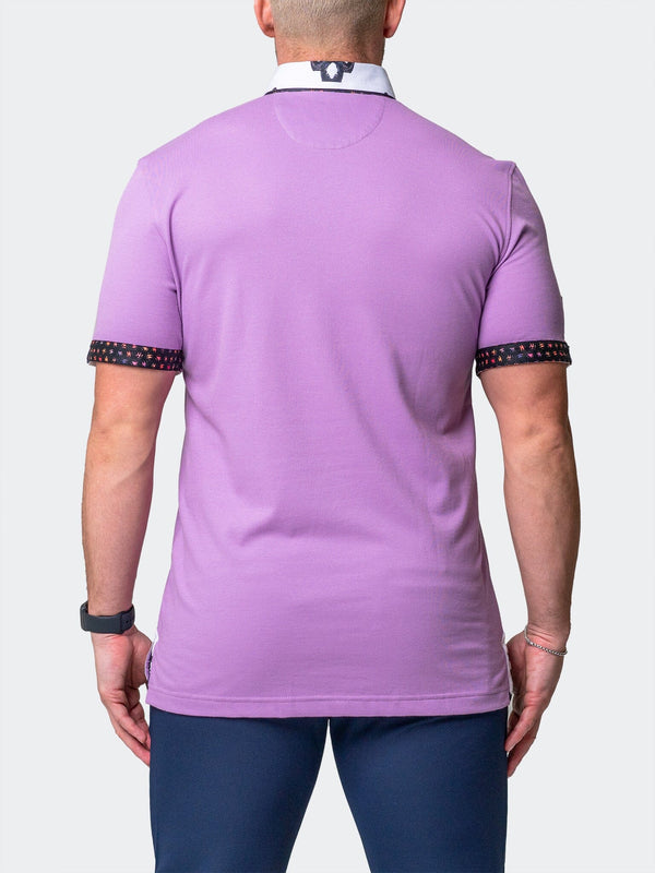 Maceoo Stretch Short-Sleeve Polos | Polo MozartSolidPeace Purple