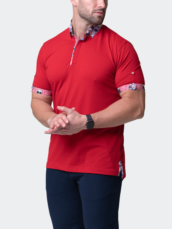 Maceoo Short-Sleeve Polos | Polo MozartsolidRipple Red