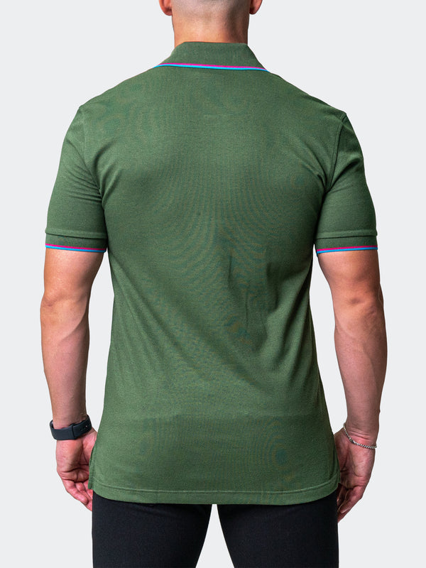 Maceoo Stretch Short-Sleeve Polos | Polo Mozart Two Tip Green