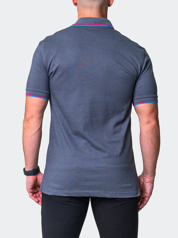 Maceoo Stretch Short-Sleeve Polos | Polo Mozart Two Tip Grey