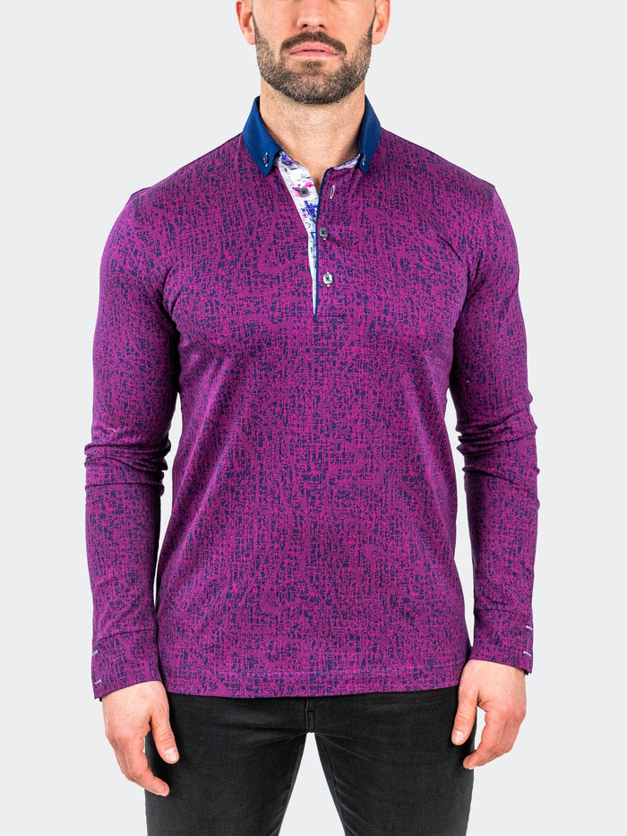 Maceoo Long Sleeves Polo | Polo NewtonFushiaDrip Purple