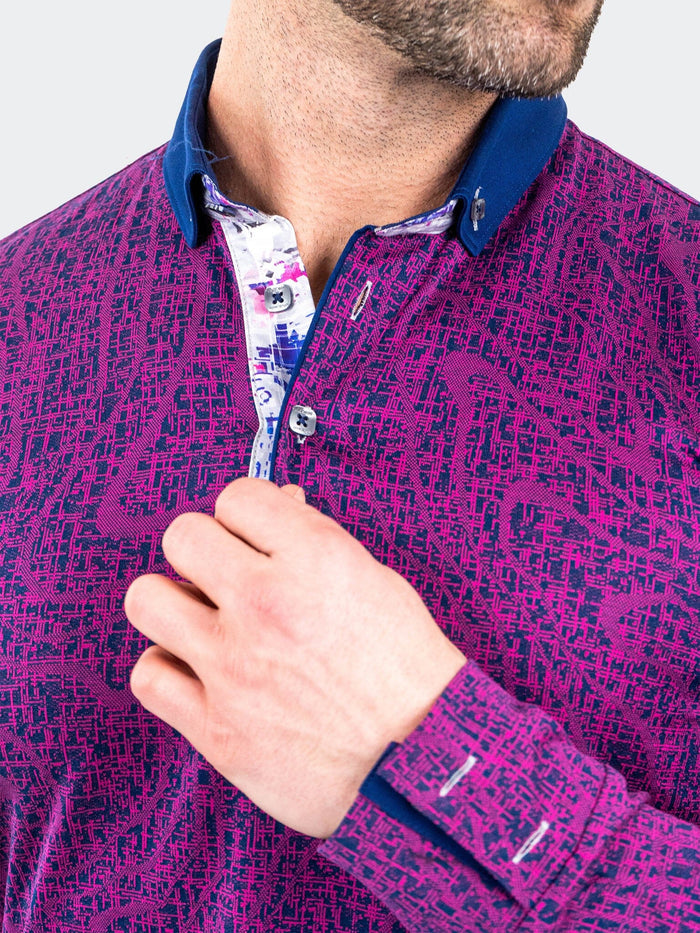 Maceoo Long Sleeves Polo | Polo NewtonFushiaDrip Purple